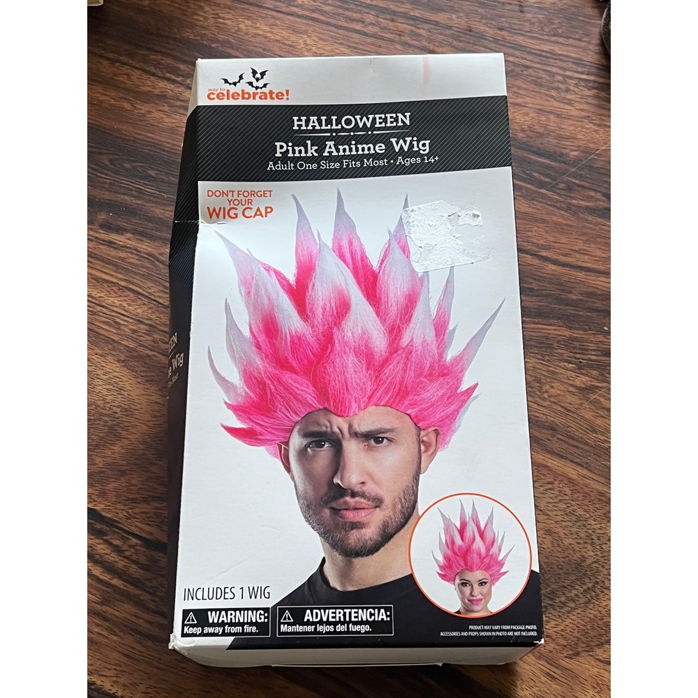 Pink Anime Wig Cosplay Spiky Neon Cyberpunk Harajuku Halloween